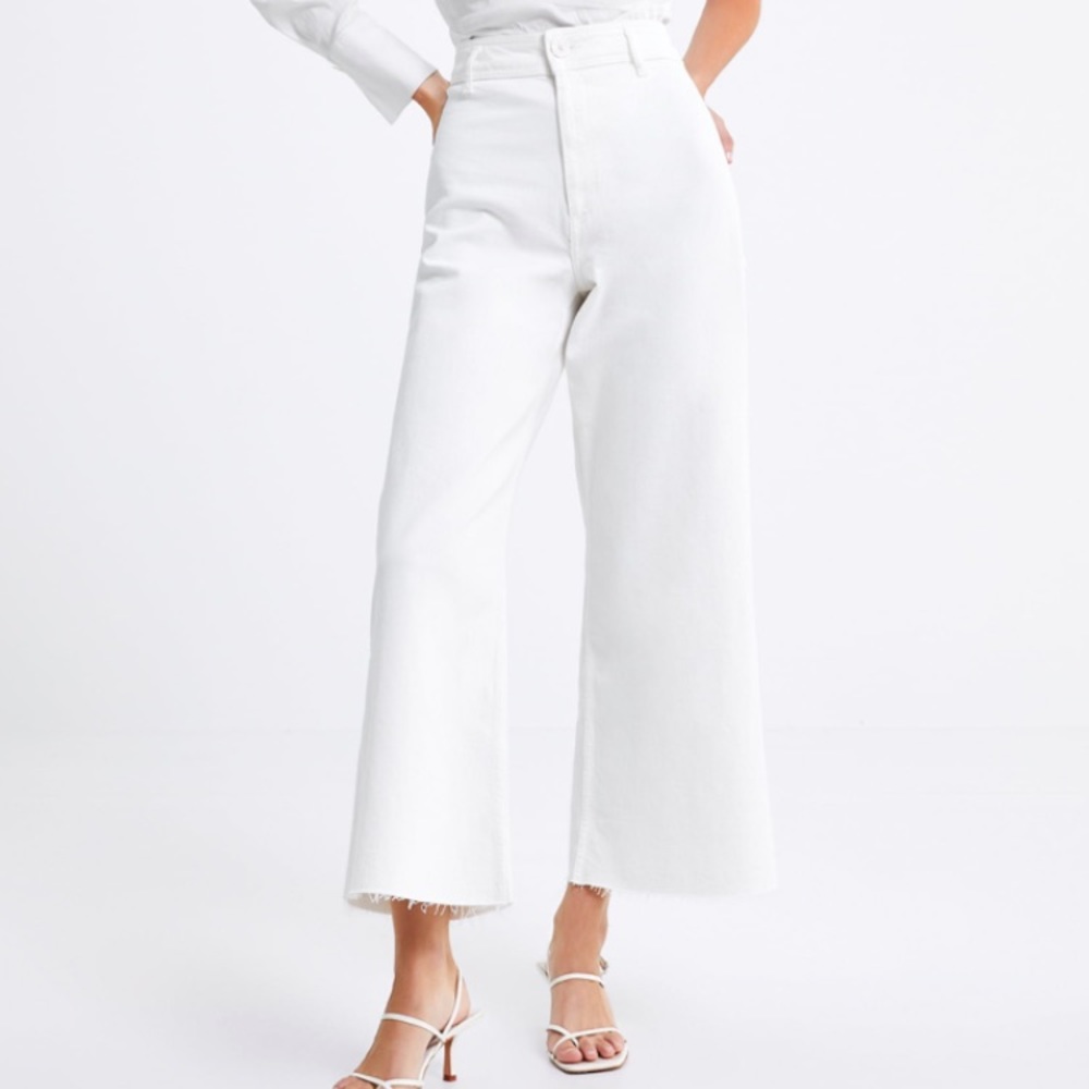 Zara White Wide Leg Jeans
